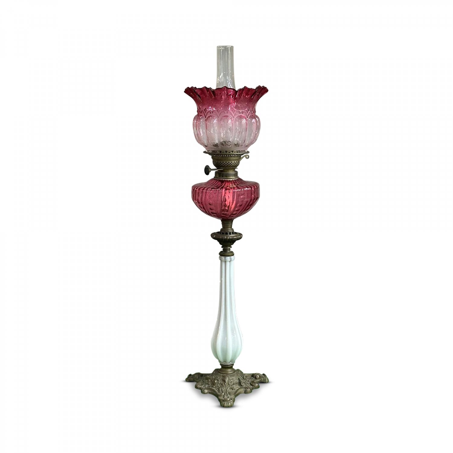 Victorian double burner banquet lamp 