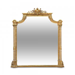 Superb French gilt overmantle mirror of grand proportions 