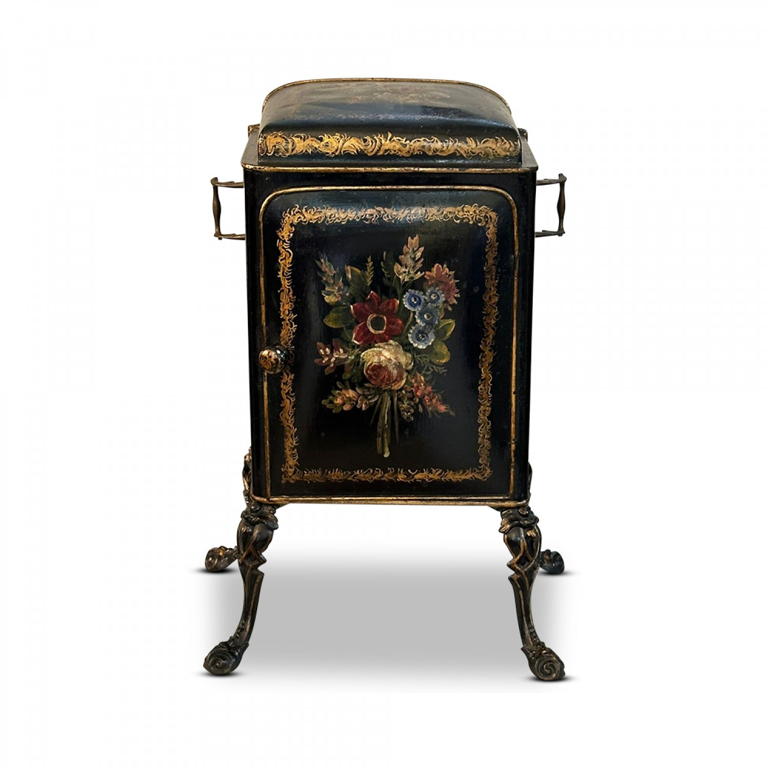 Mid 19th century English toleware Pontypool plate warmer 