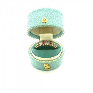 Antique 15ct ruby and diamond gypsy ring 