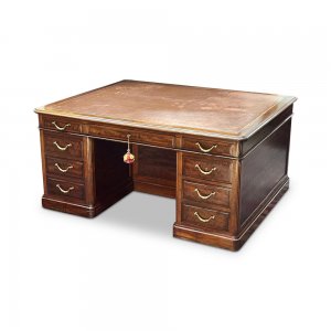 19th century French mahogany partners desk 