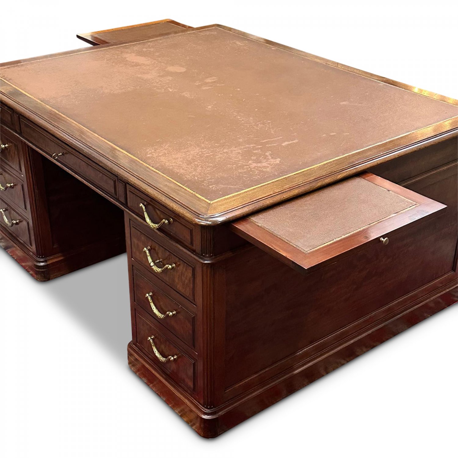 19th century French mahogany partners desk 