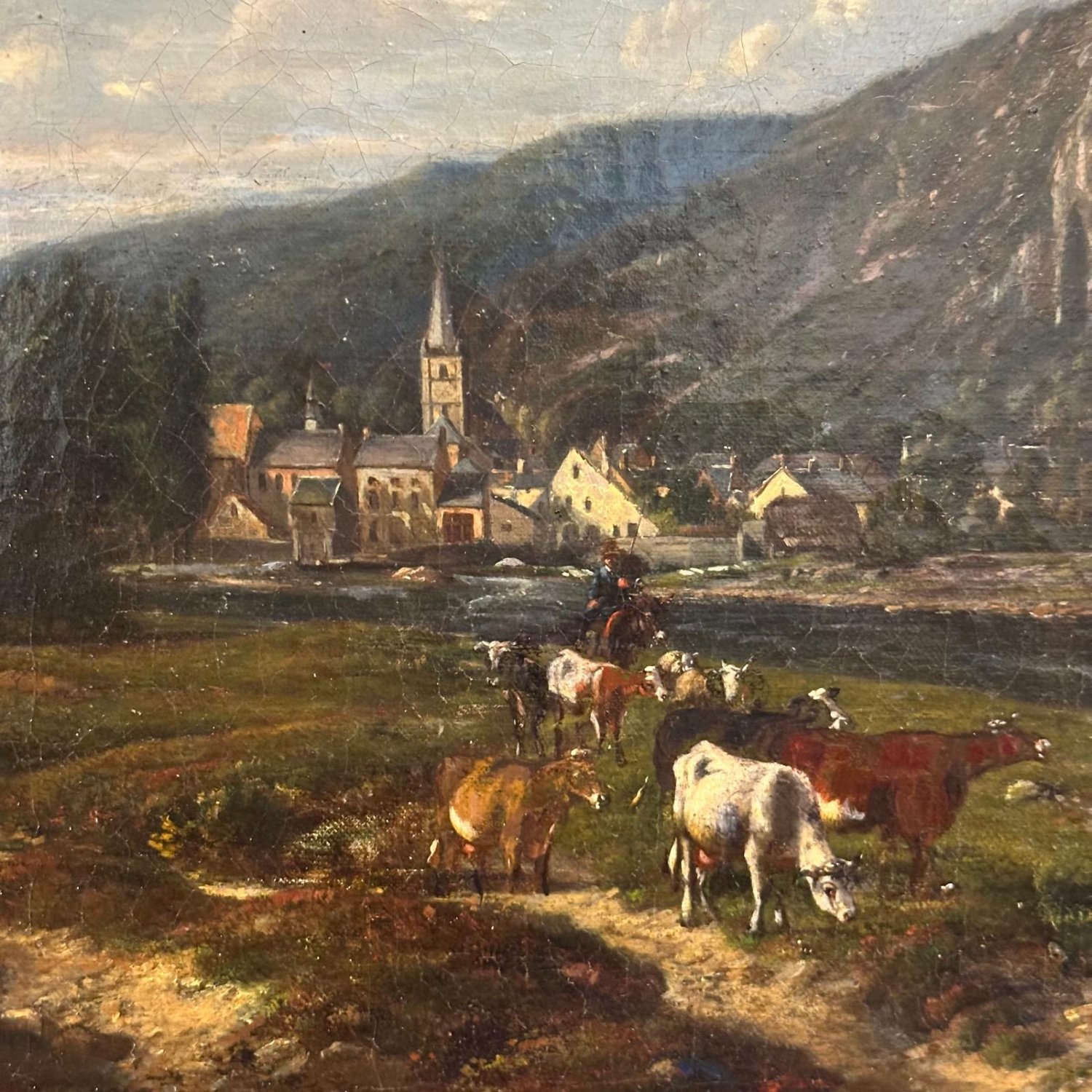 19th century “Landscape with cattle” by Vojeue 