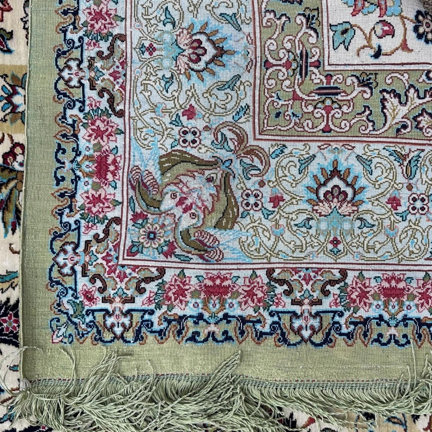 Qom Arjian silk Persian carpet
