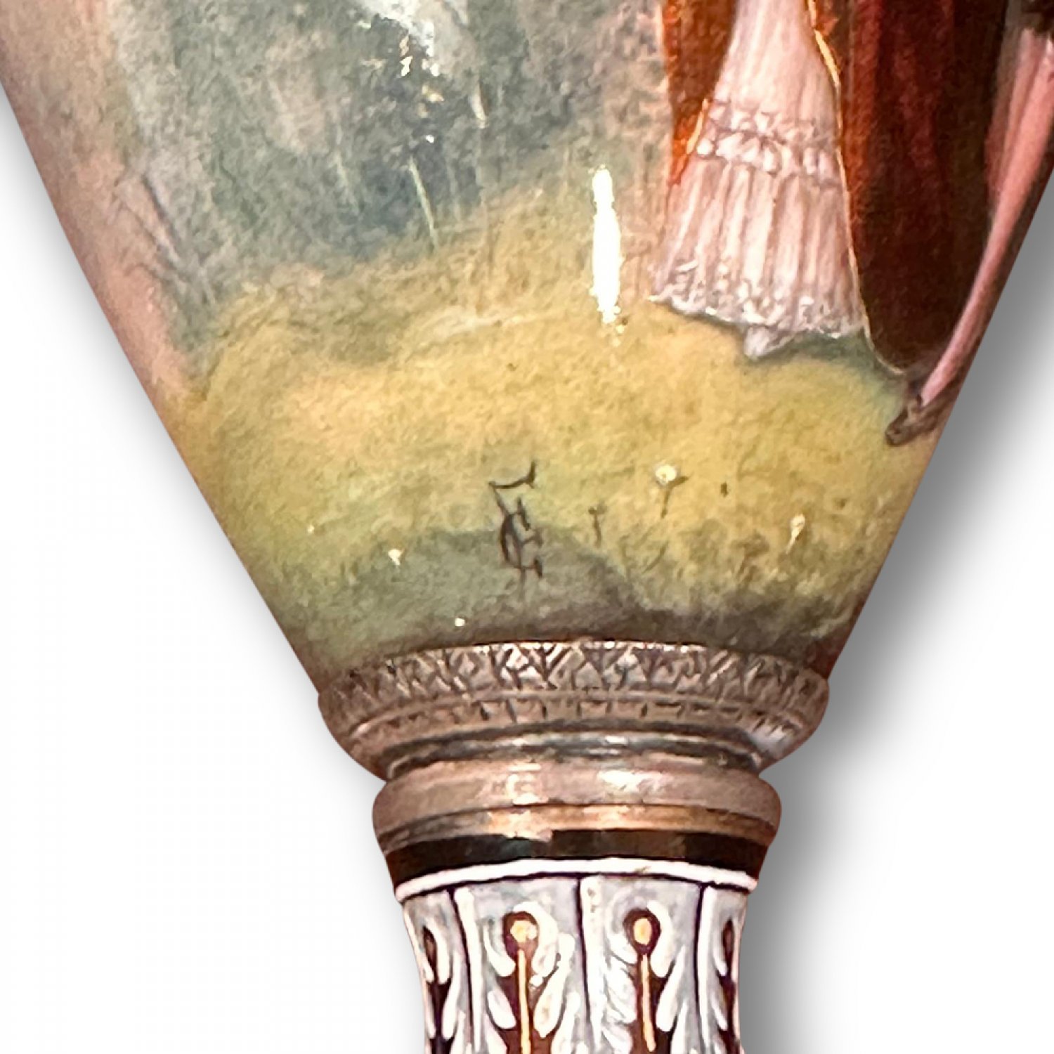French Limoges handpainted and enameled vase by Camille Faure 