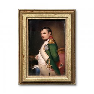 German KPM porcelain hand painted miniature signed portrait of Napoleon Bonaparte