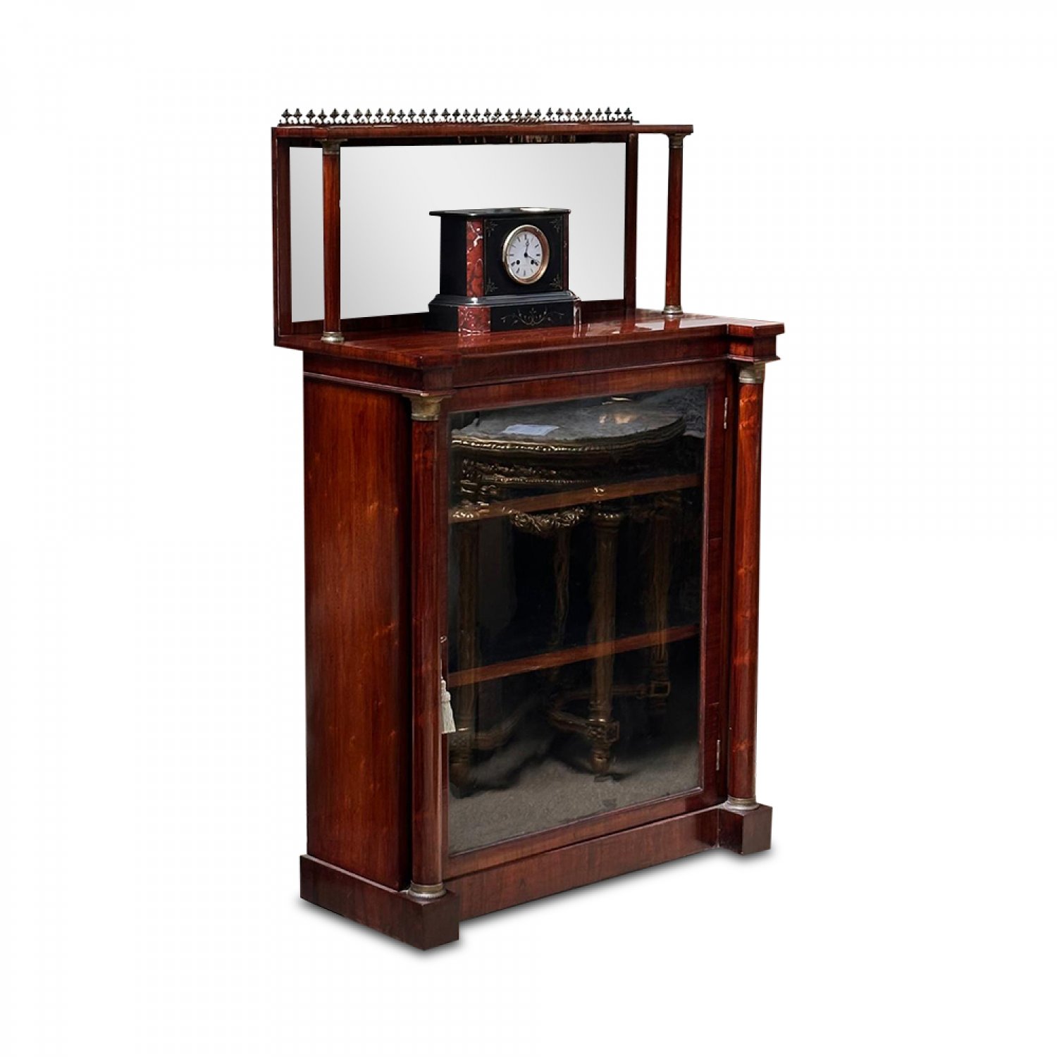 English rosewood compact mirrored back Empire style sideboard with ormolu mounts 