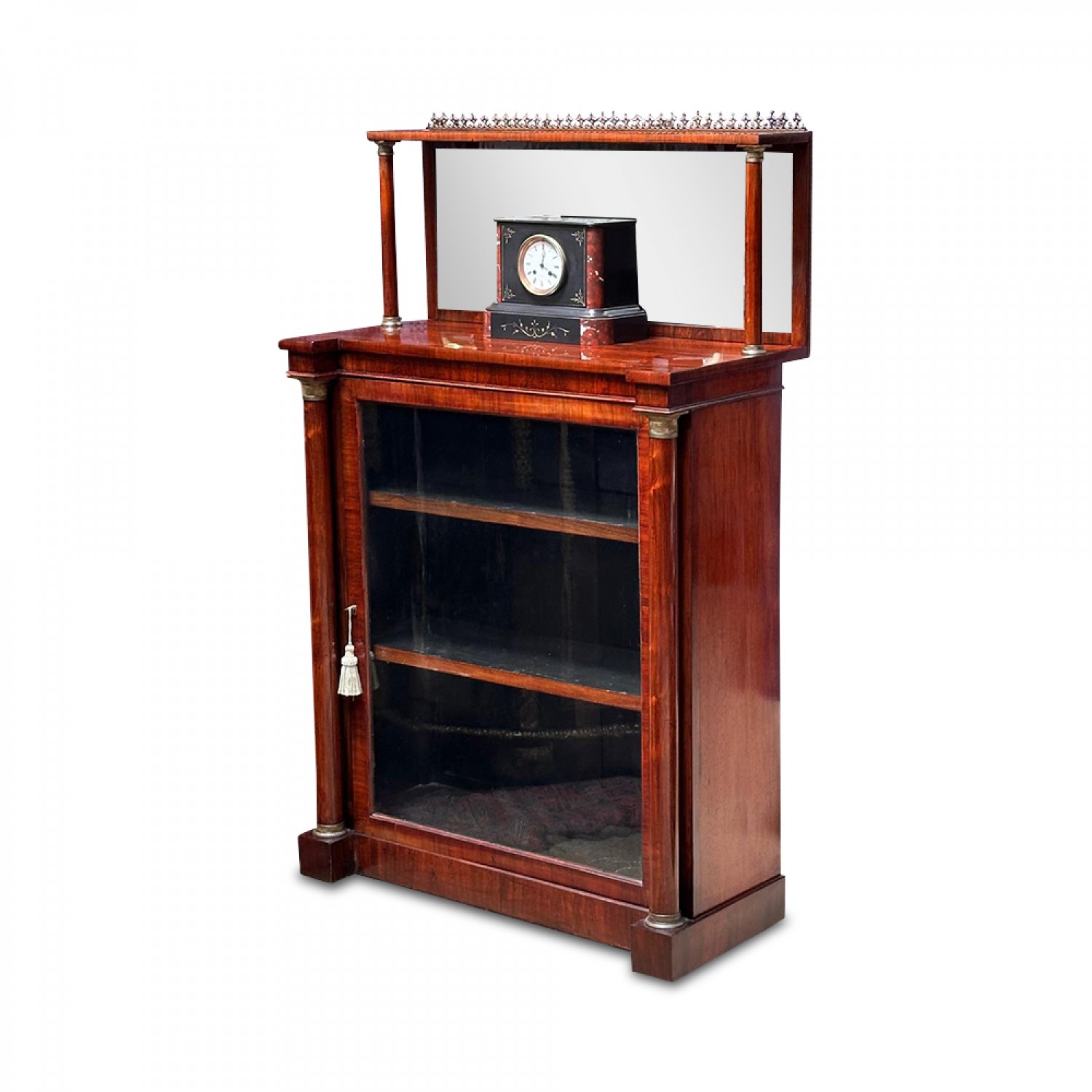 English rosewood compact mirrored back Empire style sideboard with ormolu mounts 