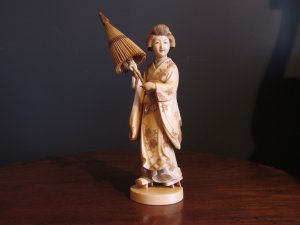 Japanese Ivory Figure of a Geisha