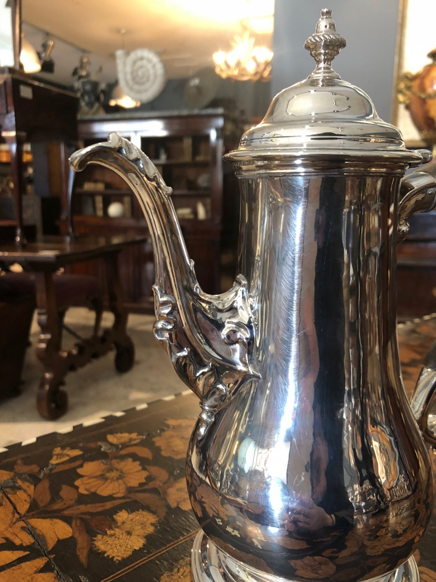 Mid 18th Century Sterling Silver Coffee Pot