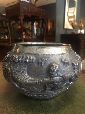 Late 19th Century Burmese Silver Bowl 