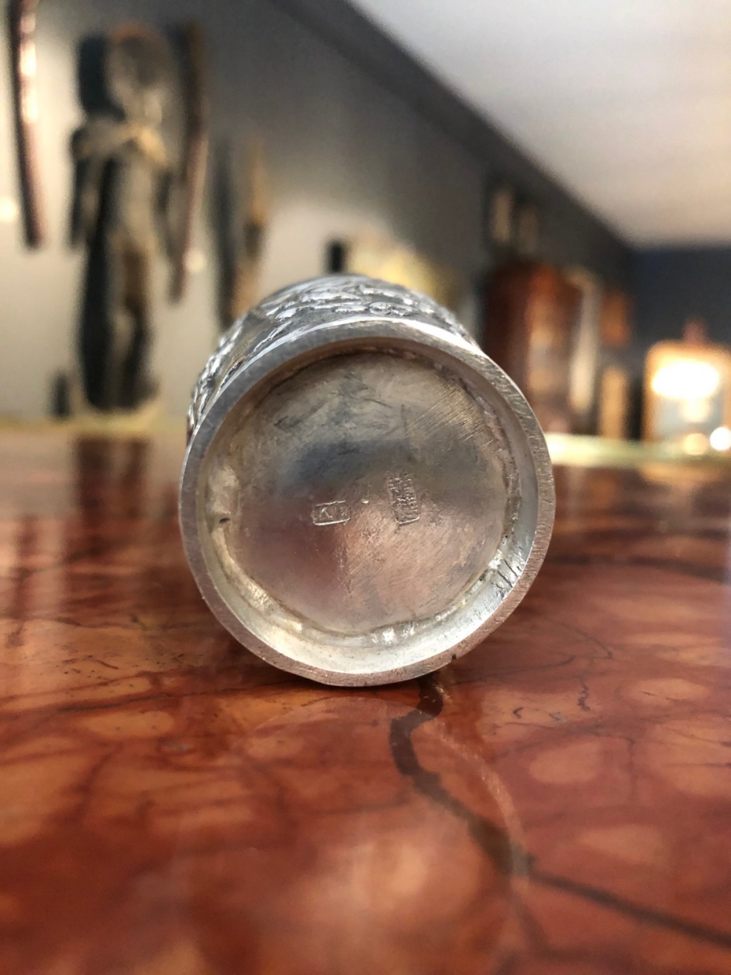 Late 19th Century Miniature Chinese Silver Vase