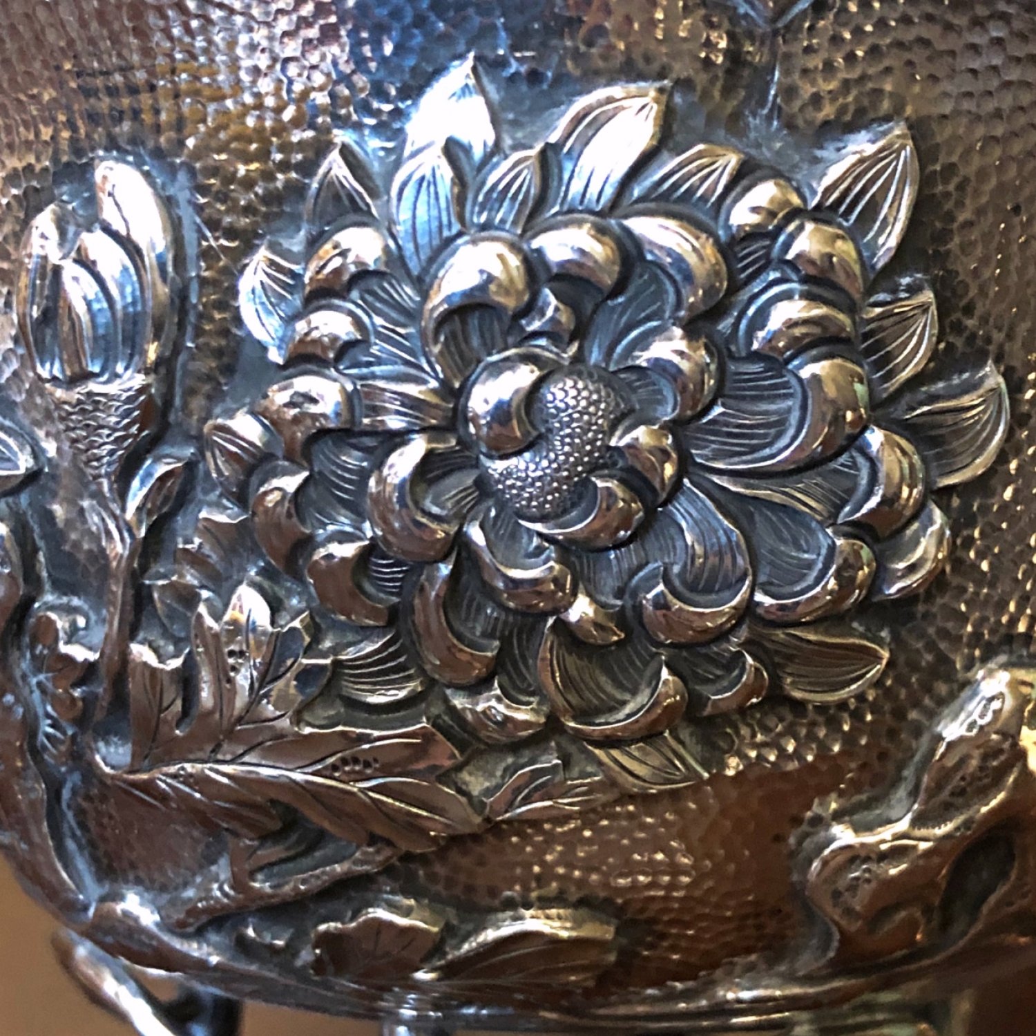 Chinese Export Silver Lotus-Shaped Bowl