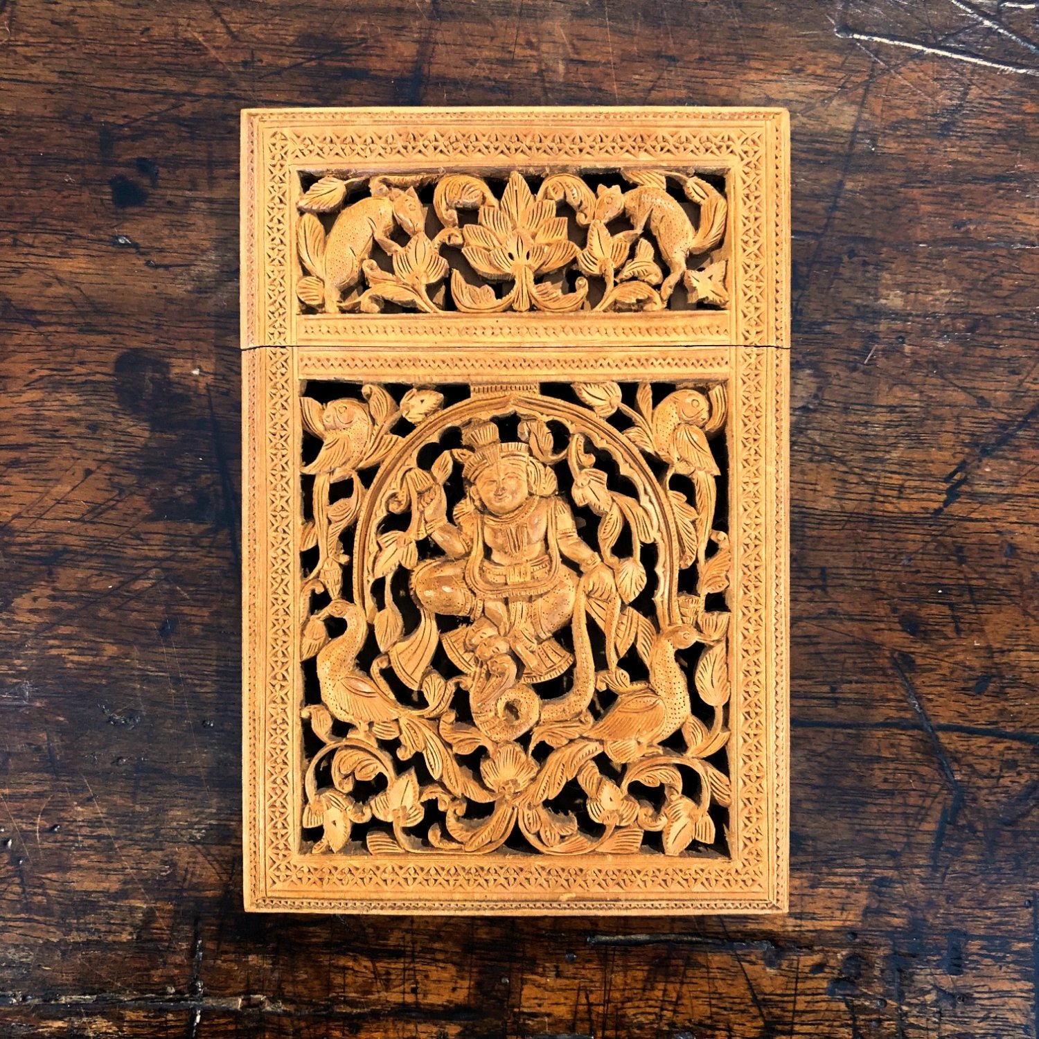Carved Indian Sandalwood Card Case