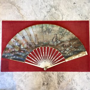 Rare 18th Century Chinese Export Fan in Case