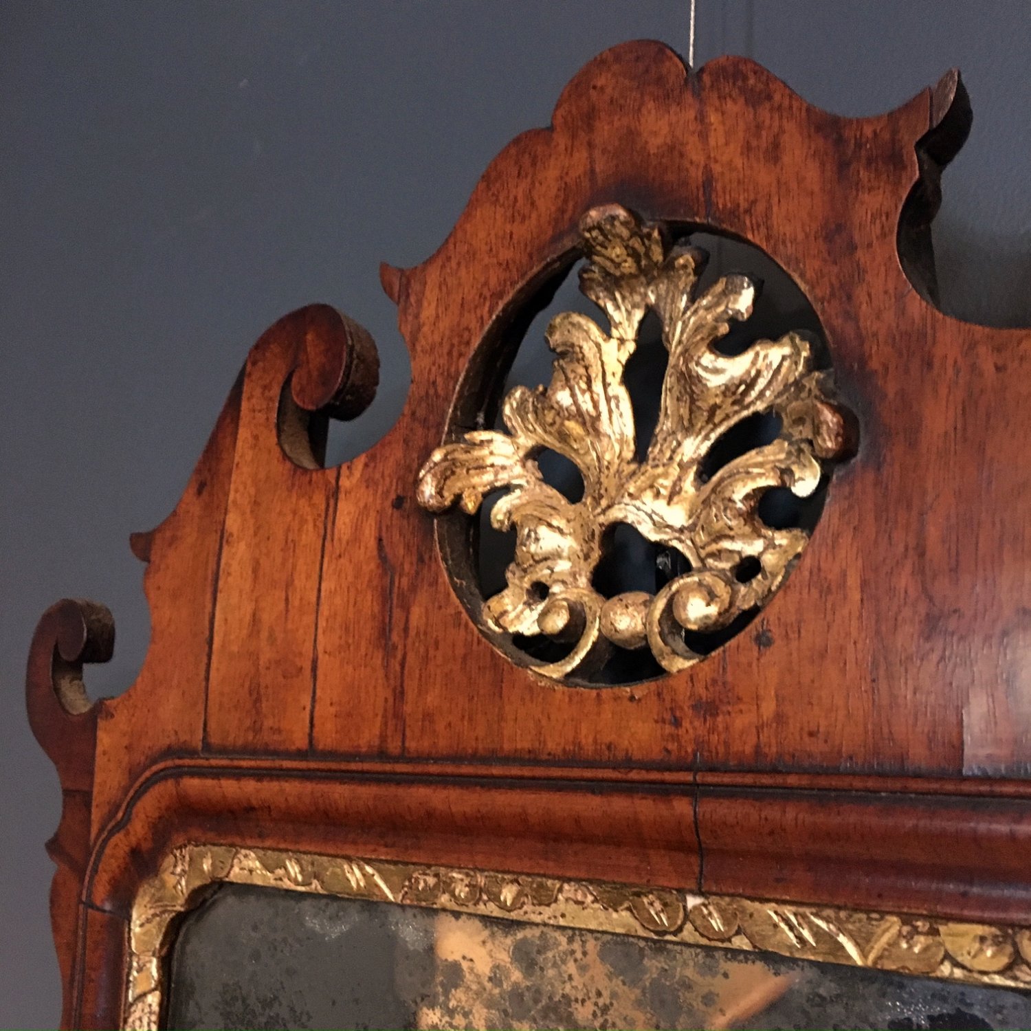 18th Century English Walnut Wall Mirror