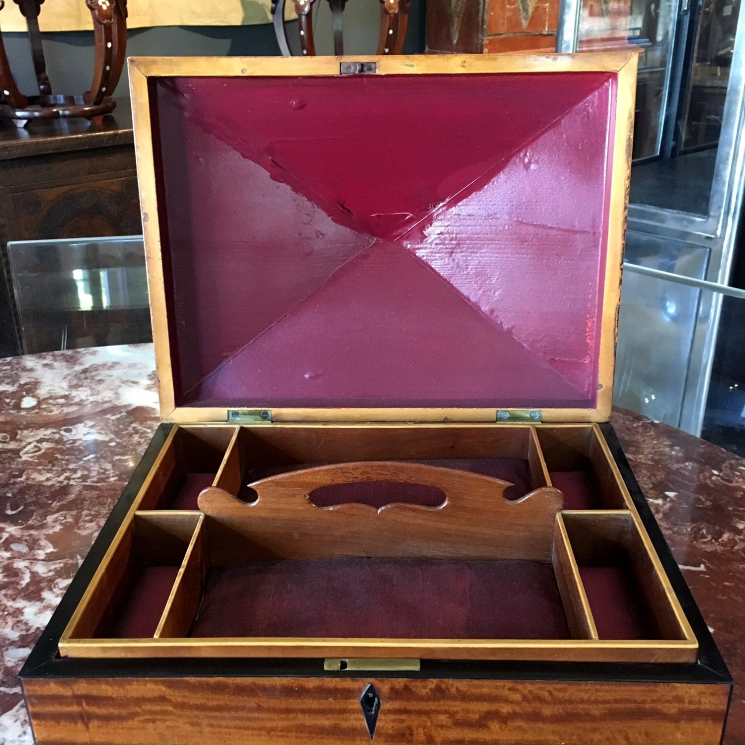 Late English Regency Fitted Satinwood Box