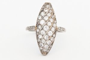 Diamond Marquise Shaped Cluster Ring