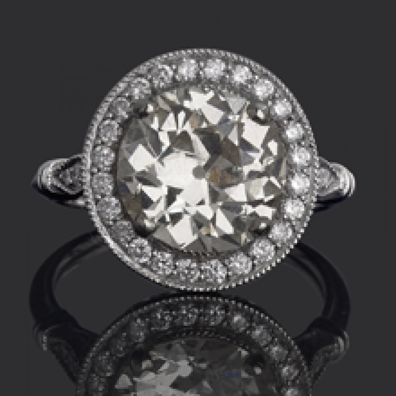 Ladies diamond halo ring