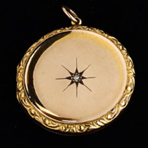Diamond set antique locket
