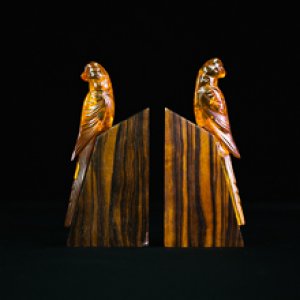 Amber & rosewood book ends