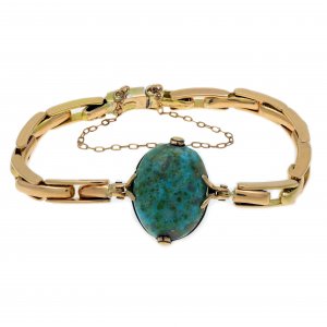 9ct Rose Gold Turquoise Expandable Bracelet