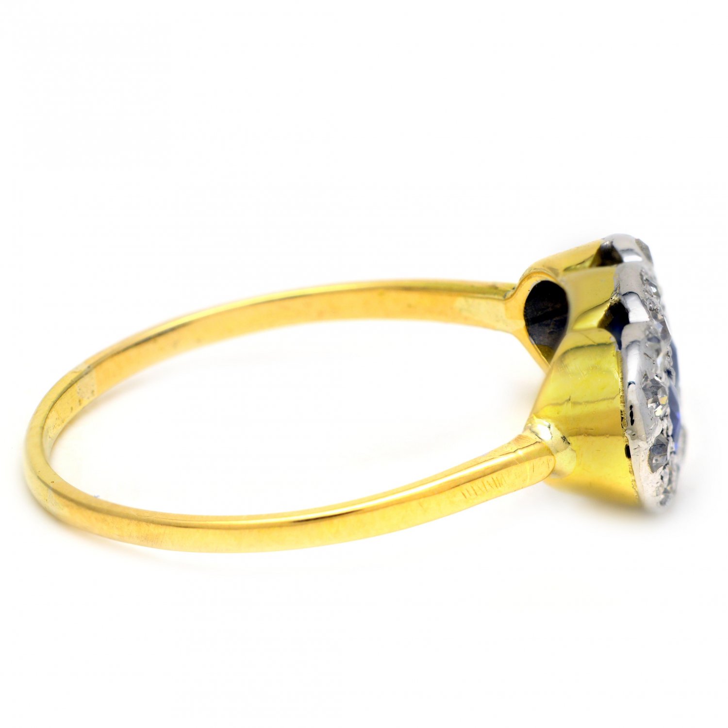 18ct Gold 3 Blue Ceylon Sapphires 16 Diamond Ring