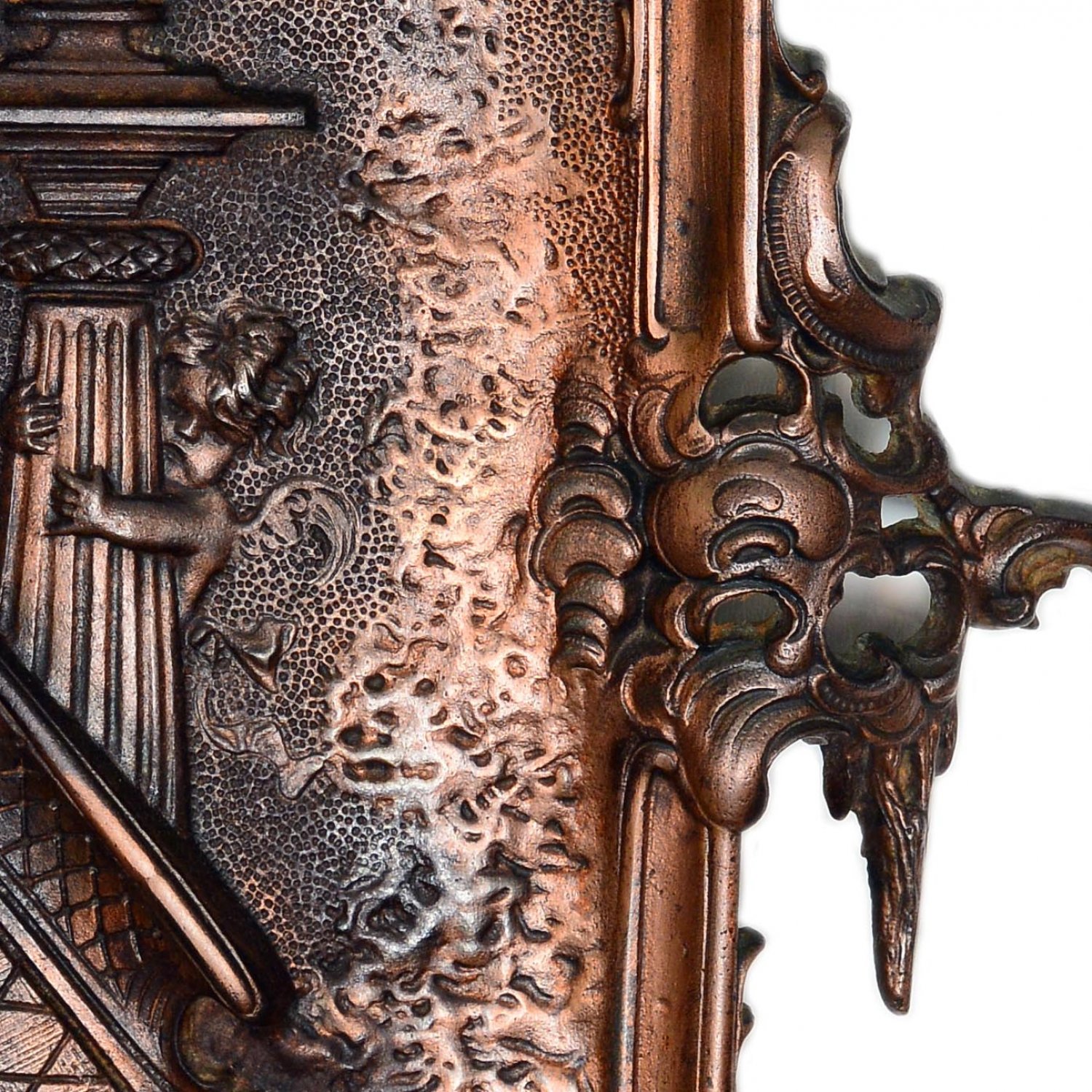 Bronzed Cast Iron Victorian Wall Plaque 
