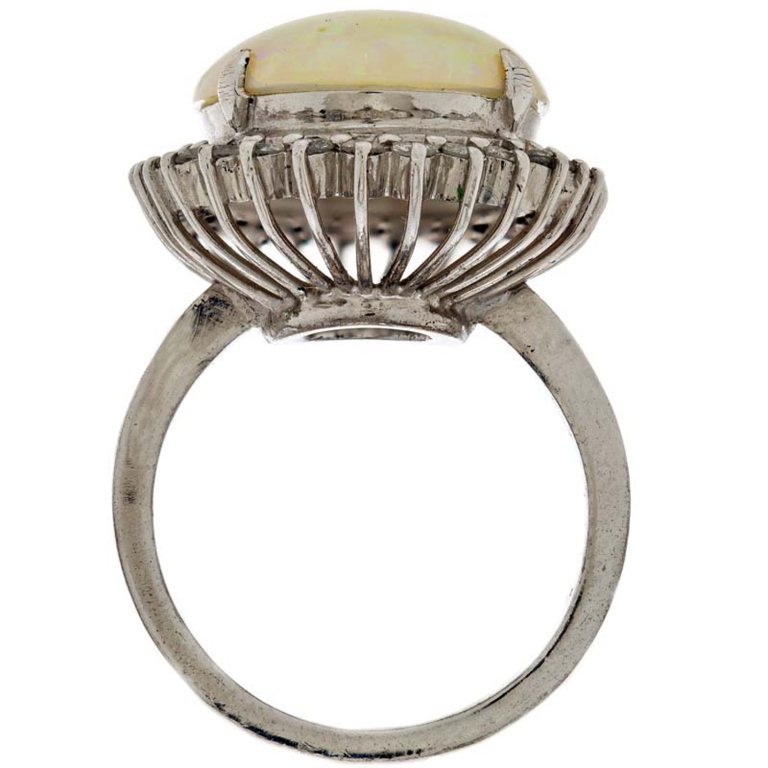 ESTATE 18ct White Gold Opal and Diamond Ring (RM103)