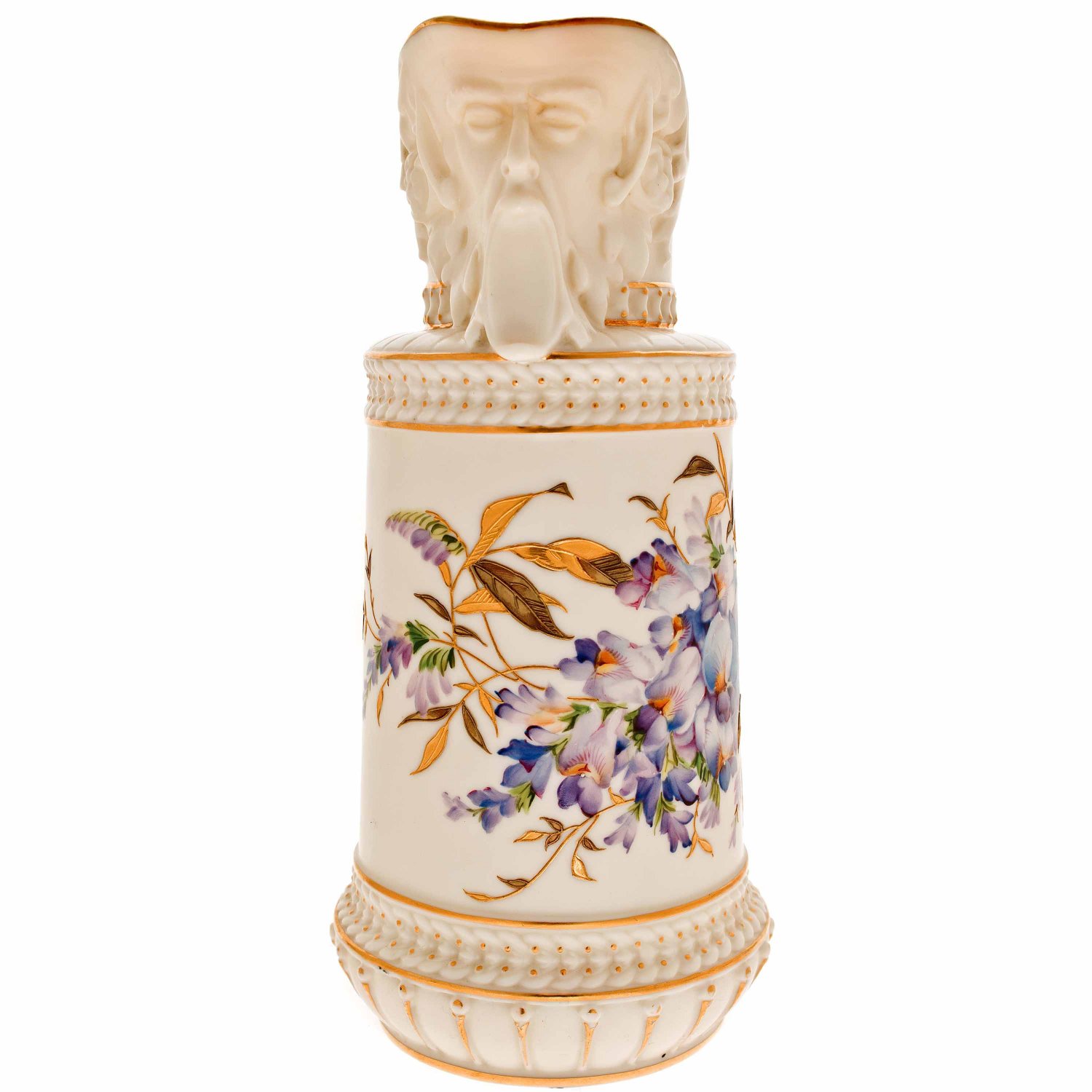 Royal Worcester. Jug 1867. Blush Ivory. Hand Painted. Floral and Gilded. [G716]