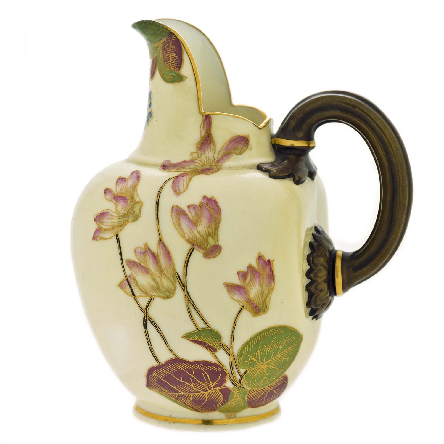 [G483] Royal Worcester Hand Painted Jug Floral Pattern