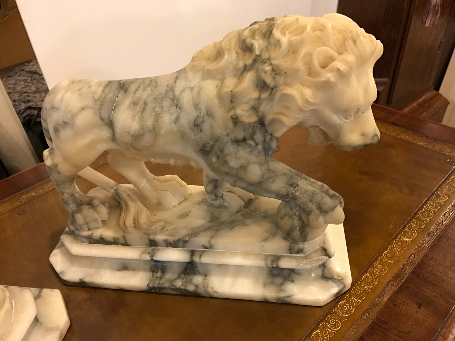 Pair Marble Lions