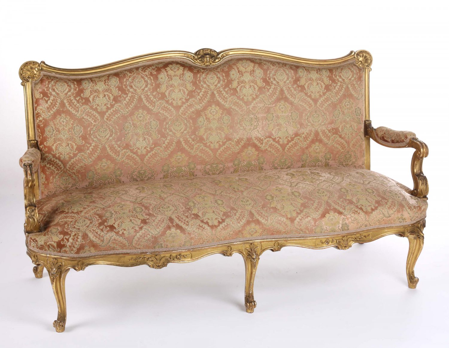 Pair French Louis XV Antique Settees