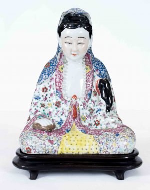 Chinese Porcelain Figure Lady in Meditation.