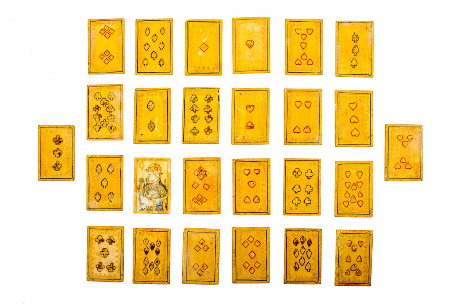 Persian Ivory Playing Cards painted with Gold