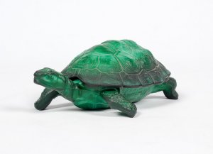 Jade Malachite Glass Turtle Jewellery Box