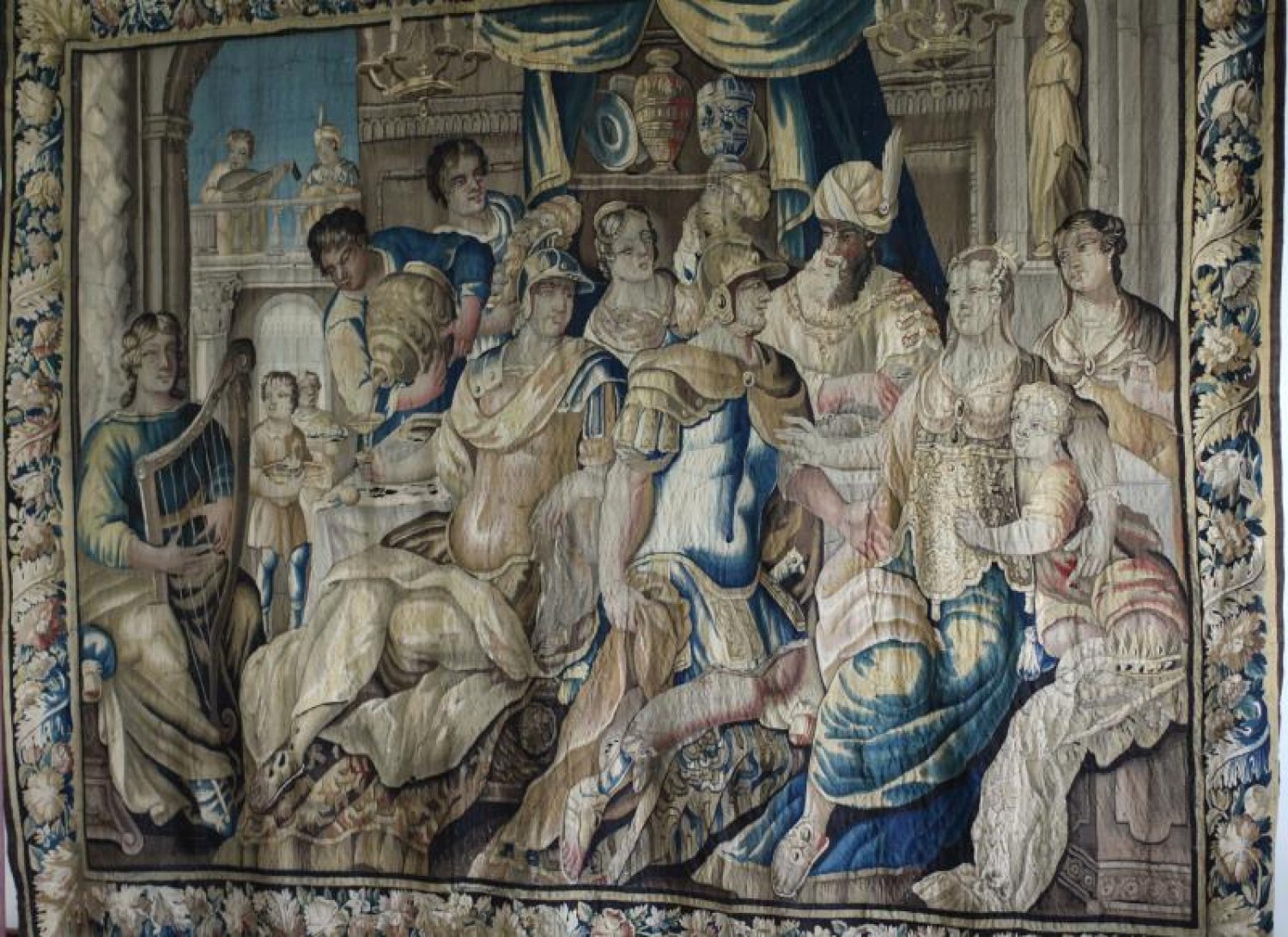 A 17TH CENTURY ROYAL AUBUSSON TAPESTRY.   'THE BANQUET OF DIDO AND AENEAS'. CIRCA.