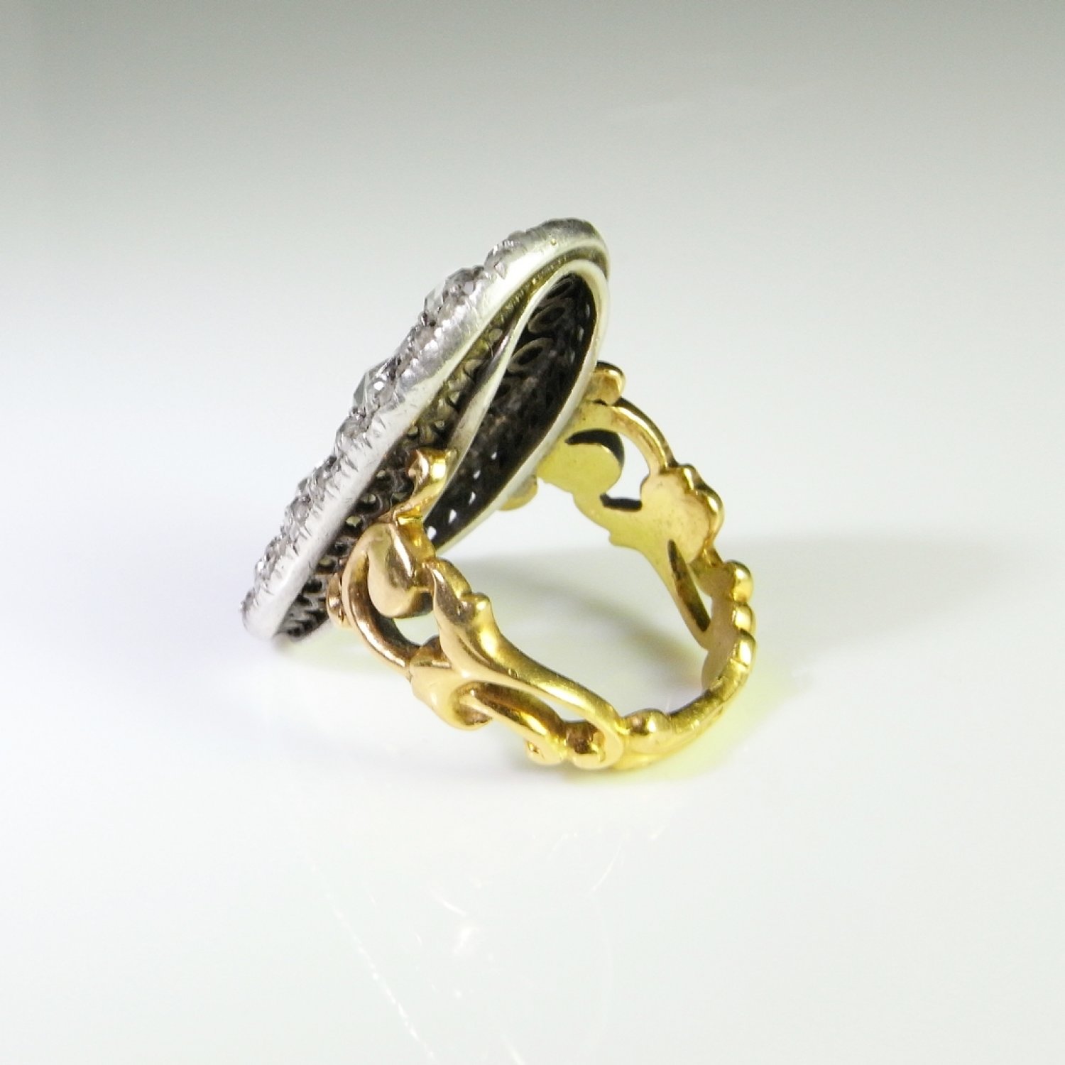Georgian Ring 4.13 ct Georgian Diamond Ring 18th Century Ring Old Cut Diamond Engagement Ring Wedding Ring Statement Ring Dress Ring Antique Diamond Ring Panel Ring Museum Quality Cluster Diamond Ring