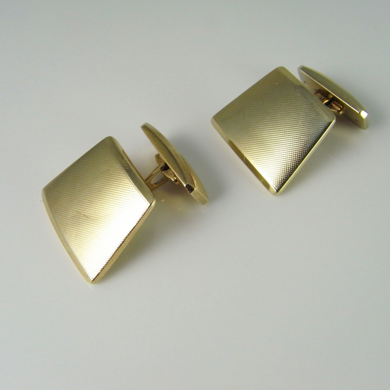 Handmade Modernist Gold Cufflinks Mens Cuff Links Germany European Mid