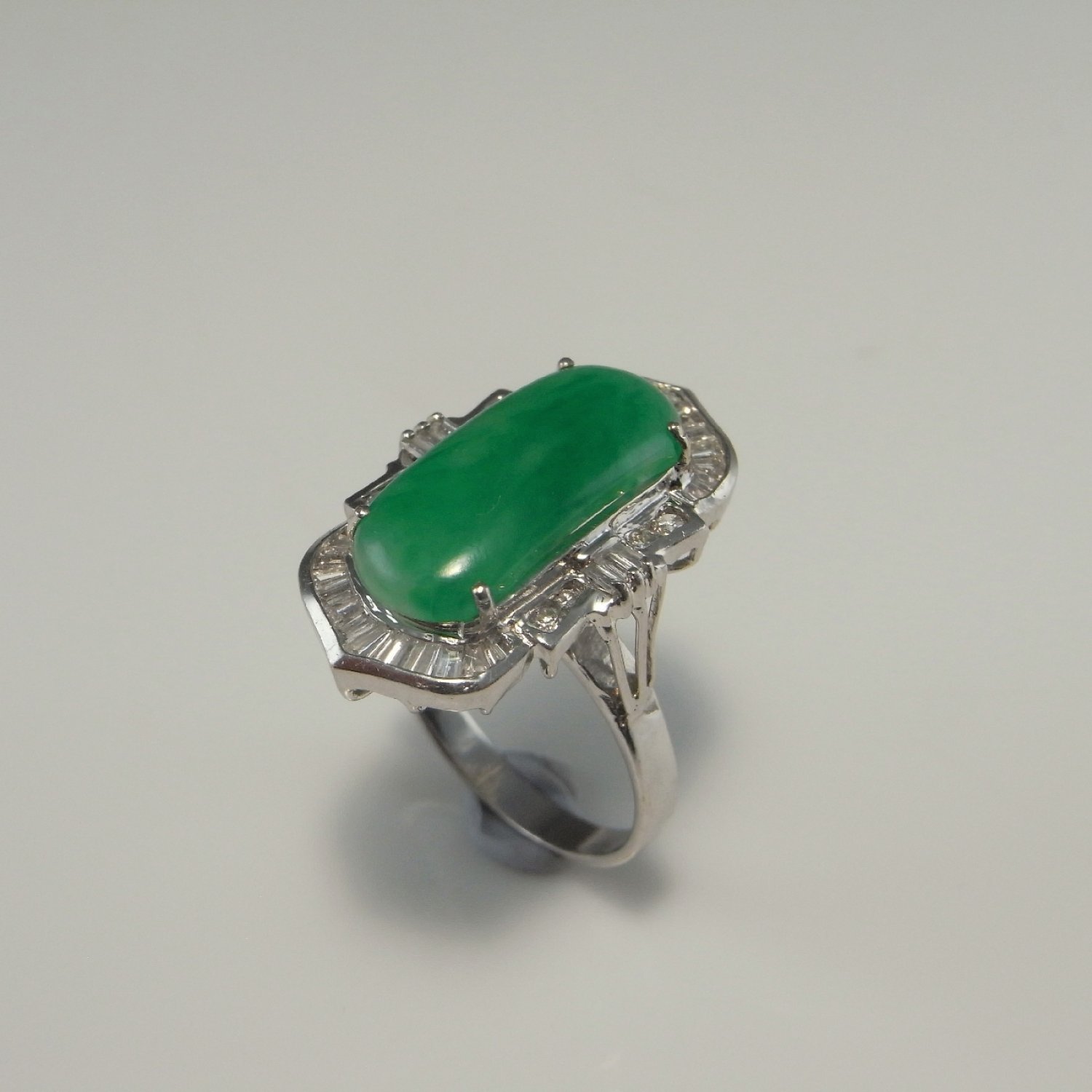 Jade Diamond Engagement Ring Jadeite Jade Diamond Ring 18K Gold A Type Jade Green Jade Ring Large Jade Ring Jade Jewelry Big Jade Ring 750
