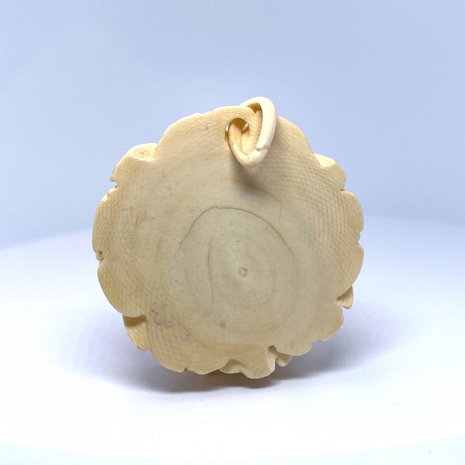 Antique Victorian Large Hand Carved Elephant Ivory Peony Rose 