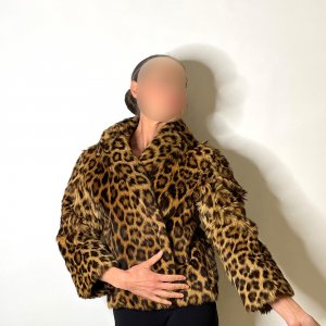 M/L Size 14 Circa 1950 Leopard Fur Short Coat Jacket 