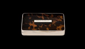 An English Provincial Silver, Tortoiseshell, and Mother of Pearl Snuff Box