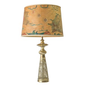A Pierced Brass Table Lamp