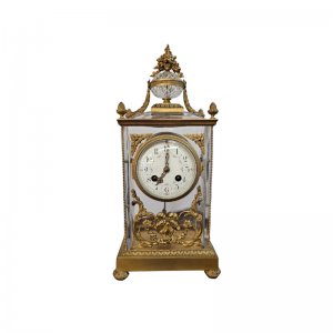 A 19th Century Louis XVI Style Crystal Mantle Clock