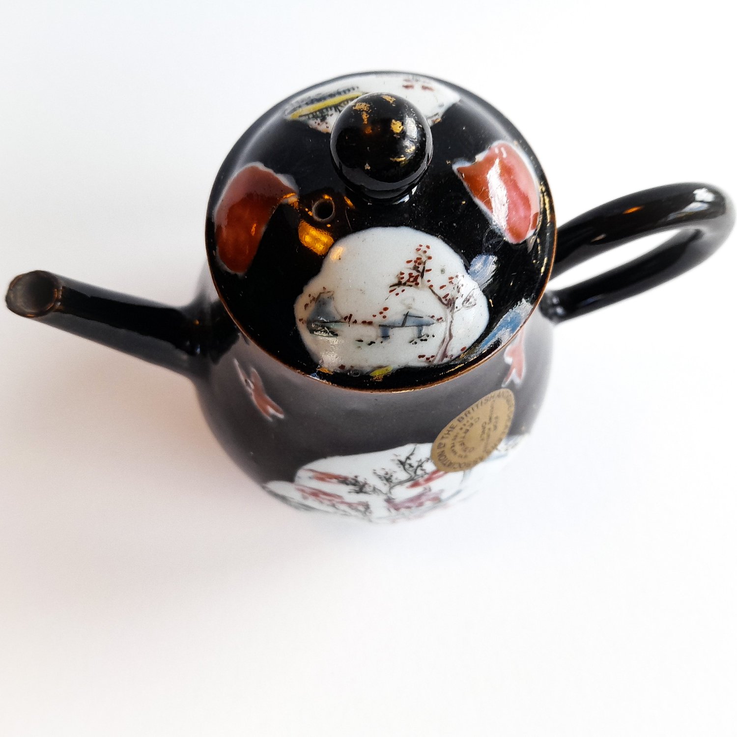 Chinese Famille Noir Teapot and Cover