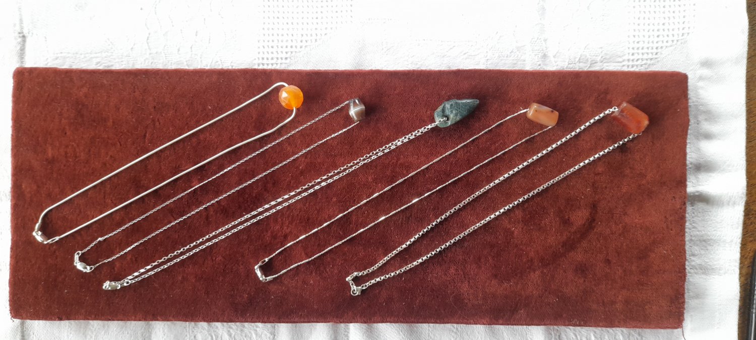 Necklace with an Ancient bead on a silver chain.