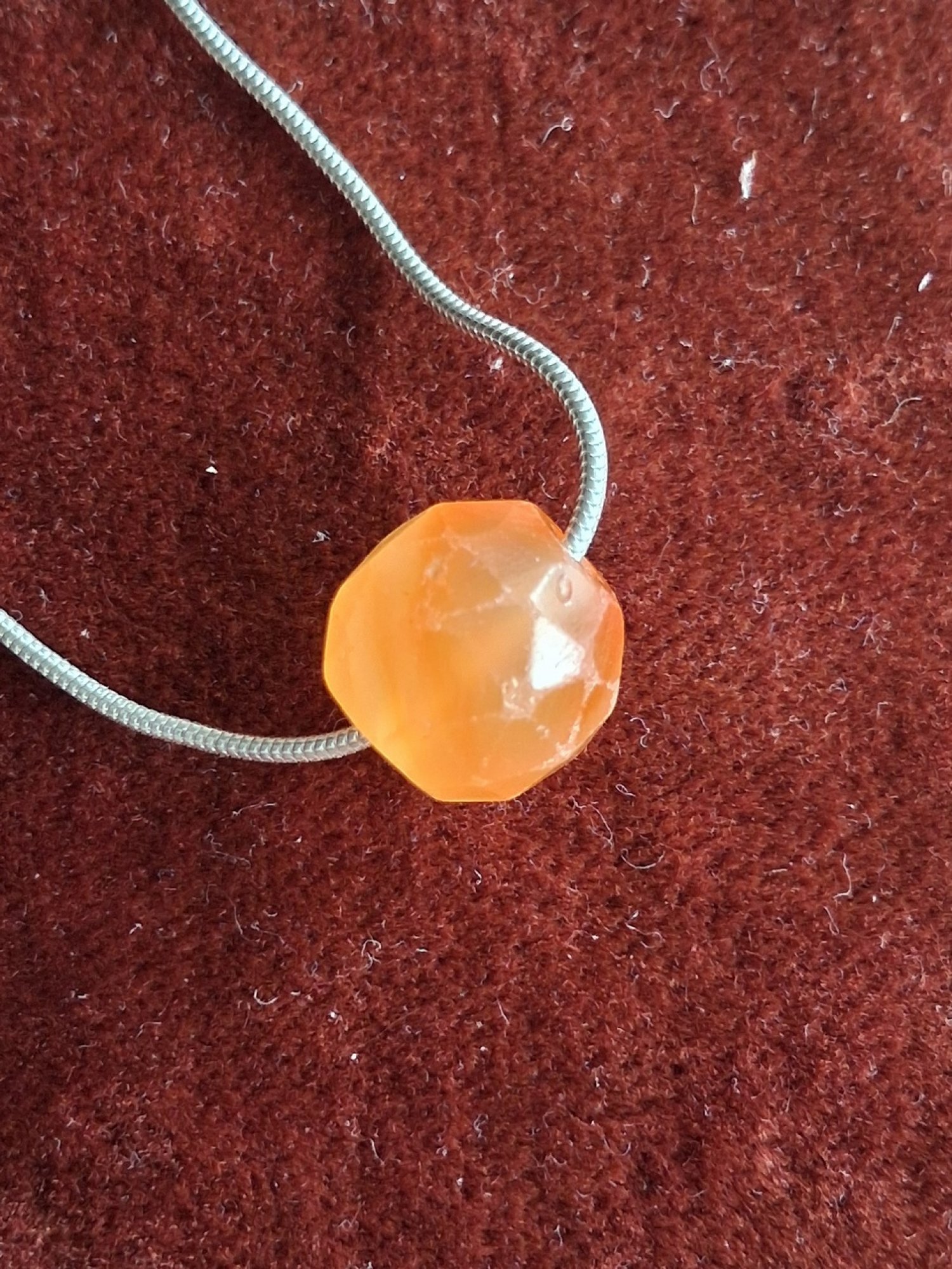 Necklace with an Ancient bead on a silver chain.