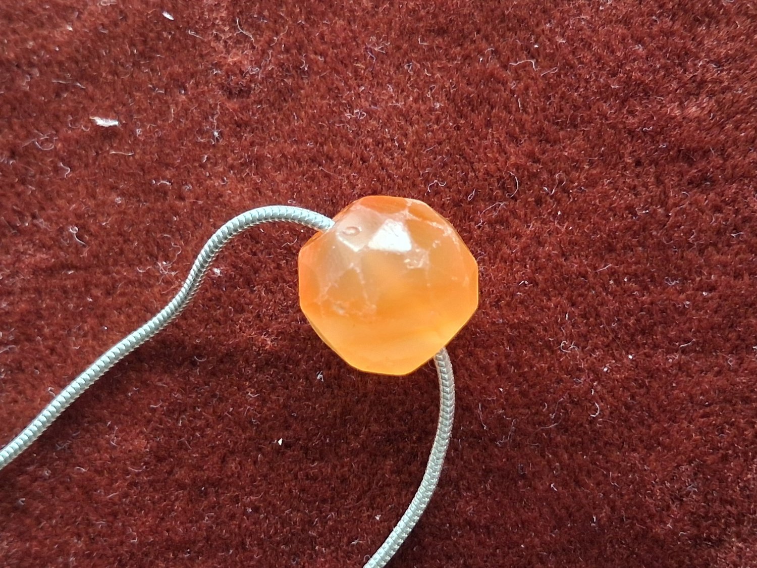 Necklace with an Ancient bead on a silver chain.