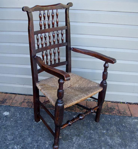 Eared Spindle Back arm chair